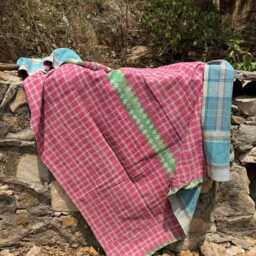 Vintage Pink Kantha Quilt - Hand Stitched Indian Cotton Bedspread Bohemian Throw - thumbnail 4