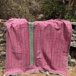 Vintage Pink Kantha Quilt - Hand Stitched Indian Cotton Bedspread Bohemian Throw - thumbnail 2