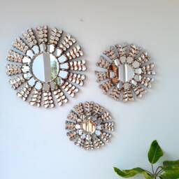 "Peruvian Mirrors ""Trio Hojas Silver " - thumbnail 1