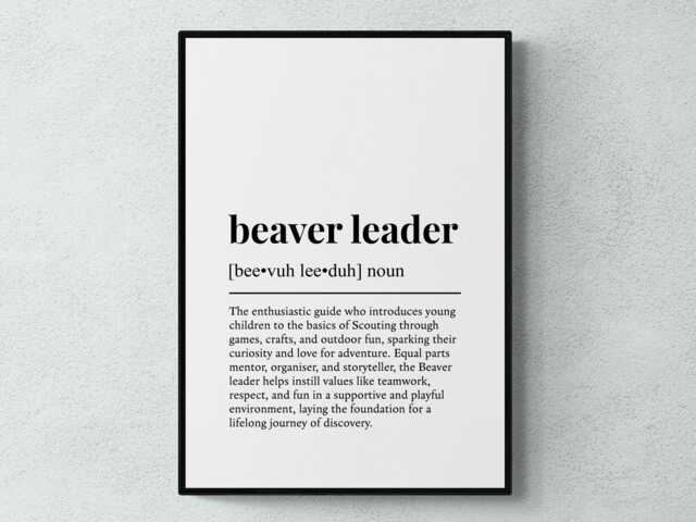 Beaver Leader Funny Definition Job Work Gift Wall Art Print - image 1