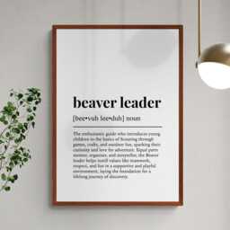 Beaver Leader Funny Definition Job Work Gift Wall Art Print - thumbnail 2