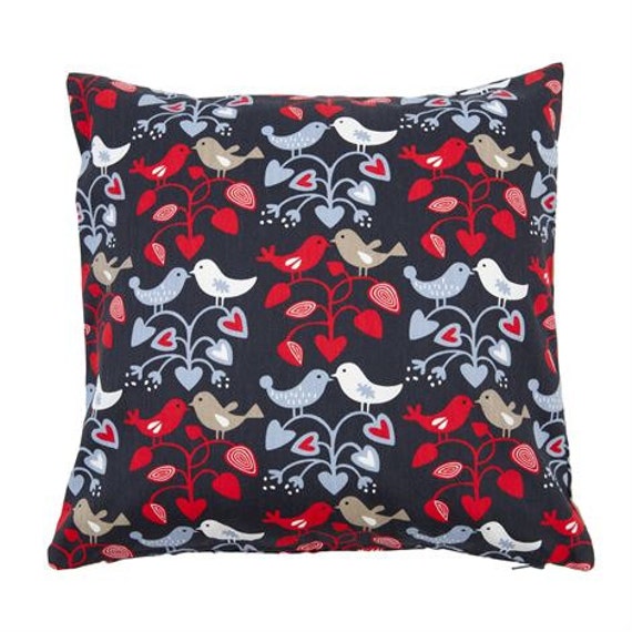 Pillow Cover Grey White Blue Red Birds Hearts Scandinavian Design Decorative Pillow For Throw Pillows Floor Cushions Accent Pillows Runner