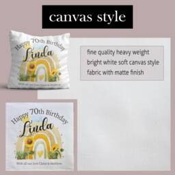 70Th Birthday Cushion Mum Birthday Gift Women Personalised 70 Year Old Sunflowers Pillow Her Granny Nan Nana Friend Wife Sister Present - thumbnail 4