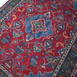 Tribal Rug 5x6'5 Ft Afghan Handmade Wool Area Rug, Vintage Pattern Oriental Turkmen Geometric Red High Pile Soft Office Carpet - thumbnail 3