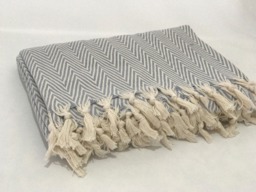 Cotton Blanket, Turkish Luxury Softened Throws & Bedspread, For Mom, Home Decor, Wedding Gift - thumbnail 1