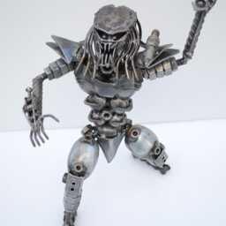 Predator Scrap Metal Sculpture, Handmade Recycled Steel Art, 11Th Anniversary Gift - thumbnail 3