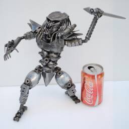 Predator Scrap Metal Sculpture, Handmade Recycled Steel Art, 11Th Anniversary Gift - thumbnail 2
