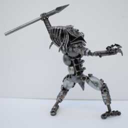 Predator Scrap Metal Sculpture, Handmade Recycled Steel Art, 11Th Anniversary Gift - thumbnail 4