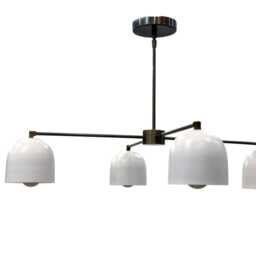 1950S Stilnovo Style Sputnik Chandelier - Mid Century Modern Pendant Light Antique Patina 4-Light Curved Disk Ceiling Fixture - thumbnail 3