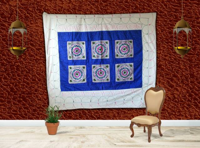 Boho Tapestry Wall Hanging, Table Runner Couch Cover Floral Bohemian Wall Decor Hippie Home Indian Throw Exotic Dorm - image 1