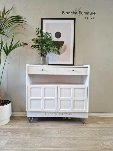 Slim Sideboard/Hallway Console in White, On Steel Hairpin Legs - By Nathan - image 1