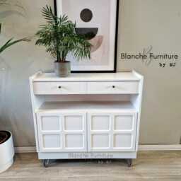 Slim Sideboard/Hallway Console in White, On Steel Hairpin Legs - By Nathan - thumbnail 2