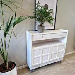 Slim Sideboard/Hallway Console in White, On Steel Hairpin Legs - By Nathan - thumbnail 3