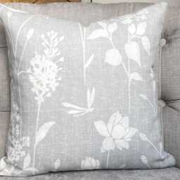 Laura Ashley Grey Dragonfly Cushion, Garden Steel On Both Sides With A Zip Fastening - thumbnail 4