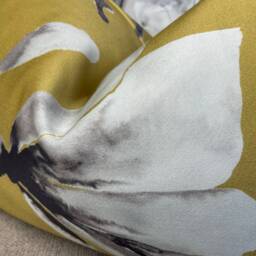 Magnolia Floral Cushion Cover, Lotus By Harlequin Fabric, Ochre Cushion Cover, Cotton Satin, Handmade in Uk, Sofa Bed Decor - thumbnail 3
