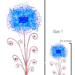 Wall Decal Giant Flower Blue/Pink No. 3, Home D??cor, Bedroom Floral Decal, Nursery Decor, Dream Meadow - thumbnail 2