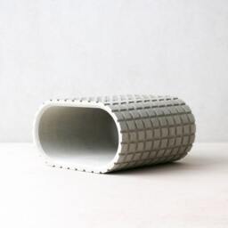 Architectural Concrete Desk Organizer - Grey Concrete Desk Accessory Set Large Stationary Holder Minimalist Gift - thumbnail 3