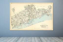 Antique Fairfield County Connecticut Map Print Photo Paper, Matte, Or Canvas - thumbnail 1