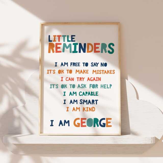 Boys Personalised Affirmation Print, Inspirational, Bedroom Decor, Motivational, Playroom, Nursery Prints, Wall Art - image 1