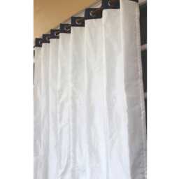 "White & Navy Curtain Panels 52""x84" - thumbnail 2