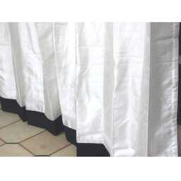 "White & Navy Curtain Panels 52""x84" - thumbnail 3