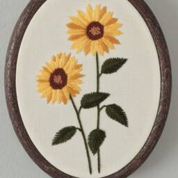 Sunflower Embroidery Hoop Art - Wall Decor Floral Hand - thumbnail 4
