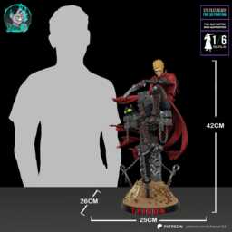 The Smiling Catastrophe - Gunslinger Sci-Fi Western Outlaw Anime Vash Stampede Resin Figure 16K - thumbnail 2