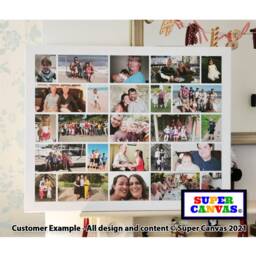 Custom 25 Photo Picture Collage Family Friend Holiday Couple Wedding Birthday Board Wall Art Framed Canvas Print Christmas Gift - thumbnail 1