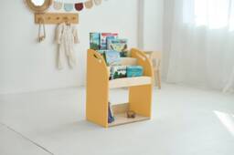 Montessori Toddler Bookshelf, Portable Library Shelf, Plywood Book Storage - thumbnail 1