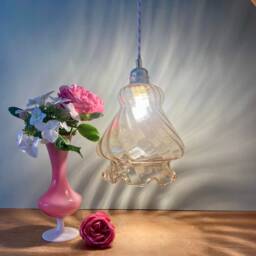 Vintage Amber Glass Globe Pendant Light - thumbnail 2