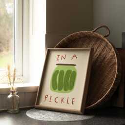 In A Pickle Unframed Print - Posters Kitchen Poster Funny Prints Wall Decor Pun Art Fun Gifts For Lovers - thumbnail 2