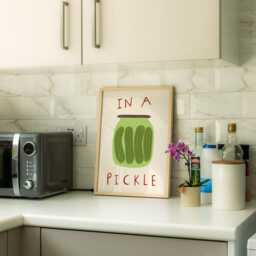 In A Pickle Unframed Print - Posters Kitchen Poster Funny Prints Wall Decor Pun Art Fun Gifts For Lovers - thumbnail 3