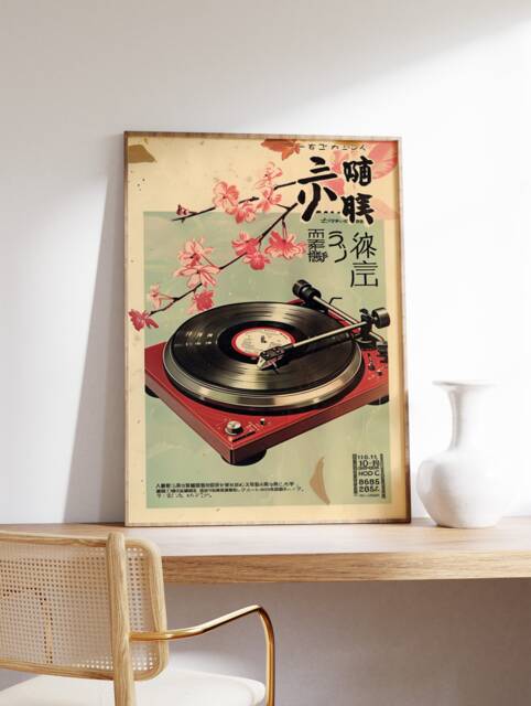 Japanese Retro Music Poster, Vintage Vinyl Wall Art, Print, Asian Gift - image 1