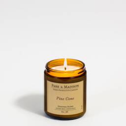 Pine Cone Soy Candle - Woodsy Scented Amber Jar - thumbnail 2