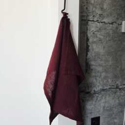 Thick Linen Towels/Softened Towel Burgundy Bath Guest Sheet - thumbnail 3
