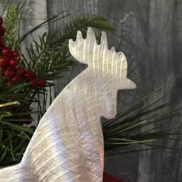 Weathervane Rooster, Christmas Tree Topper, Wreath Decoration, Holiday Wall Hanging Or Yard Art, Metal, Rustic, Farm, Key West - thumbnail 2