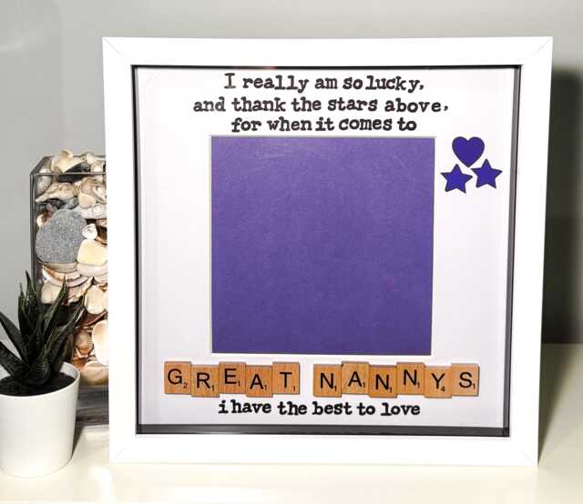 Great Nanny Granny Gran Photo Gift - Birthday Personalised Scrabble Art Frame Present Christmas Mothers Day - image 1