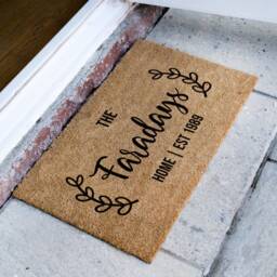 Personalized Doormat - Family Name Mat With Est Date Custom Coir Door - thumbnail 2