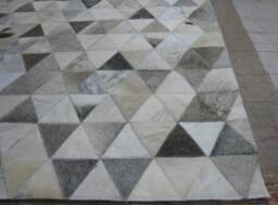 Cowhide Patchwork Rug Raw Leather Argentina- Free Shipping - Rugs, Mix Of Grays, Creams & White. 6' X 8'