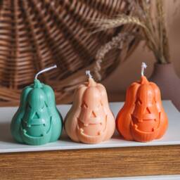 Handmade Pumpkin Soy Candle Spooky Halloween Fall Decor - thumbnail 1
