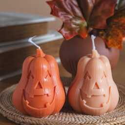 Handmade Pumpkin Soy Candle Spooky Halloween Fall Decor - thumbnail 2