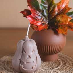 Handmade Pumpkin Soy Candle Spooky Halloween Fall Decor - thumbnail 4