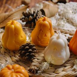 Handmade Pumpkin Soy Candle Spooky Halloween Fall Decor - thumbnail 3