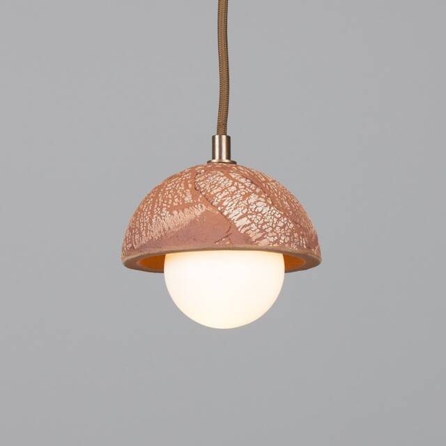 Ferox Small Ceramic Dome Pendant Light Red Iron 5.5. - image 1