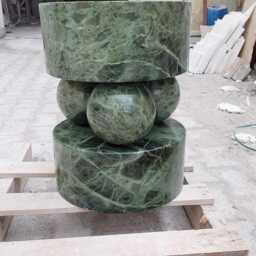 Green Marble Coffee Table, Handcrafted Natural Stone Sculptural Side Modern Minimal Accent, Teos Custom Furniture - thumbnail 2