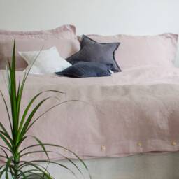 High Quality Linen Duvet Cover in Handmade Of Pink 100% Linen Fabric European Flax, King, Queen, Full, Double, Single, Custom Sizes Avaiable - thumbnail 2