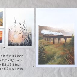 Natural Wheat Grass Print Beige Brown Landscape Art Painting - thumbnail 2