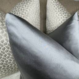 Designer Guild Duchess Satin Look Luxury Cushion Cover, Euro Pillow, Throw Elegant Graphite Steel Grey Plain - Double Sided - thumbnail 2