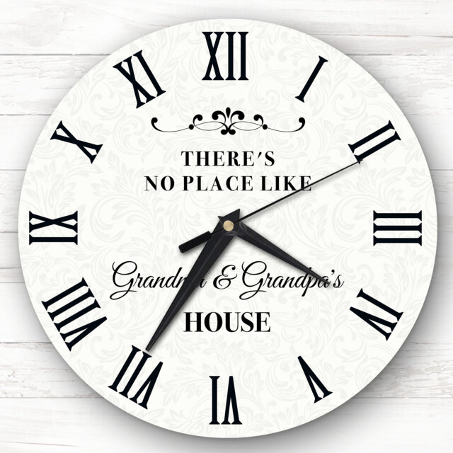 There's No Place Like Grandma & Grandpa's House Gift Personalised Clock - image 1