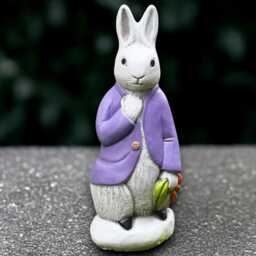 Stone Rabbit Sculpture Concrete Bunny Statue Outdoor Wildlife Ornament Handmade Decor Front Door Figurine Bunny Lover Gift Yard Art - thumbnail 2